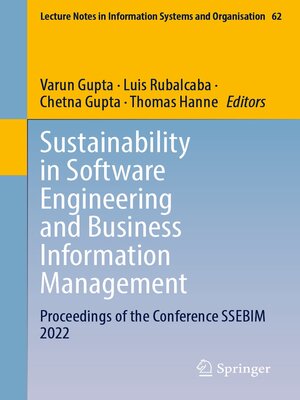cover image of Sustainability in Software Engineering and Business Information Management